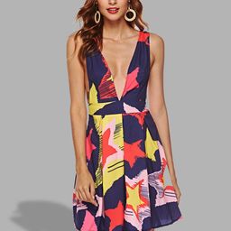 JC Collection Women Red & Navy Blue A-Line Mini Dress-image-22