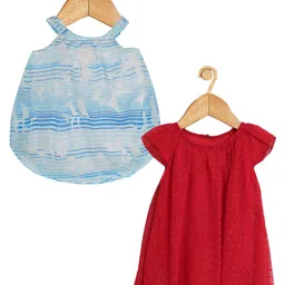 Creative Kids Infants Girls Pack Of 2 Abstract Printed Romper A Line Dresses-8