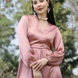 plusS V-Neck Fit & Flare Dress-39
