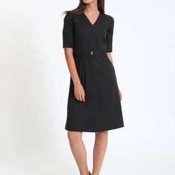 SALT ATTIRE V-Neck Belted A-Line Dress-image-14