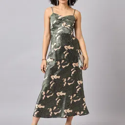 The Roadster Lifestyle Co. Printed Fit & Flare Dress-38