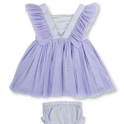 GJ baby Girls Sleeveless Ruffled Silk Fit & Flare Dress With Headband & Brief-picture-29