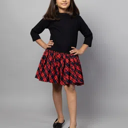 ZIP ZAP ZOOP Girls Checked Fit & Flare Dress-image-10