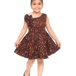 BAESD Girls Embellished Sequined Crepe Fit & Flare Dress-image-99