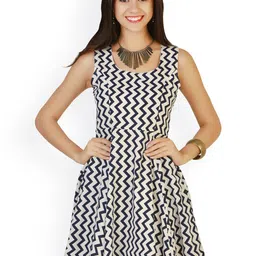 BAESD Geometric Printed Fit & Flare Mini Dress-image-91