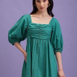 Tokyo Talkies Puff Sleeve Fit & Flare Dress-image-52