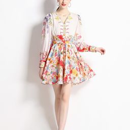 JC Collection Floral Printed V-Neck Fit & Flare Mini Dress-picture-31