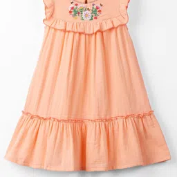 Beebay Girls Embroidered Round Neck Cotton A-Line Dress-image-76