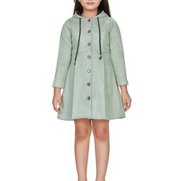 Peppermint Girls Hooded Neck Long Sleeve Pleated A-Line Dress-image-50