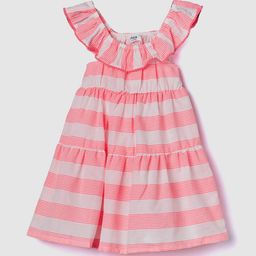 max Striped Flutter Sleeve A-Line Dress-4