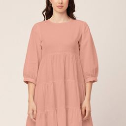 Moomaya Puff Sleeve Tiered Empire Dress-image-50