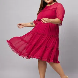 Antheaa Curve Plus Size Knee Length A-Line Dress image 1
