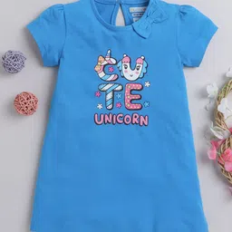 BUMZEE Girls Graphic Printed Cotton T-shirt Dress-image-97