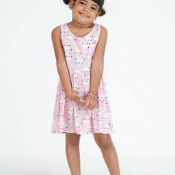 mackly Girls Conversational Printed Pure Cotton Fit & Flare Dress-image-28