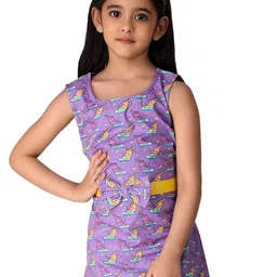 Creative Kids Girls Conversational Printed Sleeveless A-Line Dress-26