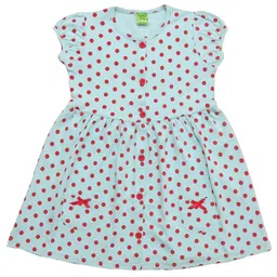 Clothe Funn Girls Polka Dot Printed Cotton A-Line Dress-image-96