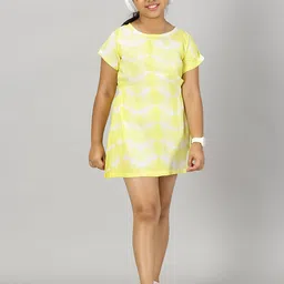 KiddoPanti Girls  Tie and Dye Print A-Line Dress-14