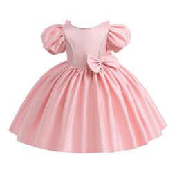 StyleCast Girls Pink Round Neck Puff Sleeves Knee Length Balloon Dress-image-63