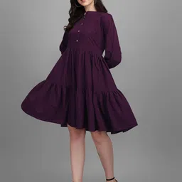 Kinjo Mandarin Collar Fit & Flare Dress-picture-46