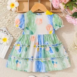 BAESD Floral Printed Ruffled A-Line Dress-image-65