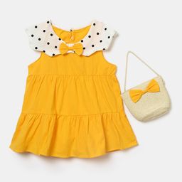 Hopscotch Yellow & White A-Line Dress-picture-44