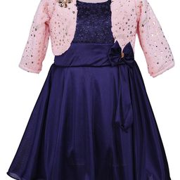 Wish Karo Floral Embroidered Satin Fit & Flare Dress-31