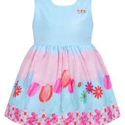 Wish Karo Girls Floral Printed Satin Fit & Flare Dress-picture-45