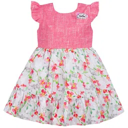 Wish Karo Girls Floral Print Satin Fit & Flare Dress-picture-42