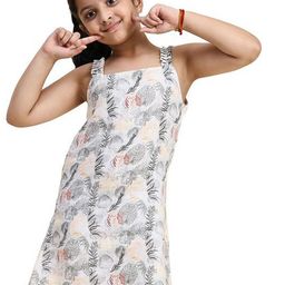 BAESD Floral Printed Linen A-Line Dress-image-30