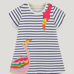 StyleCast Striped Patchwork Cotton A-Line Dress-image-11