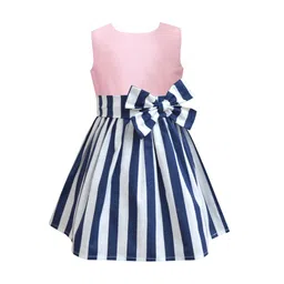 A T U N Pink Striped A-Line Dress-picture-22