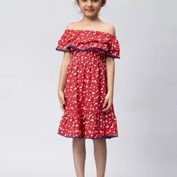 HERE&NOW Floral Print Off-Shoulder Fit & Flare Dress-picture-26