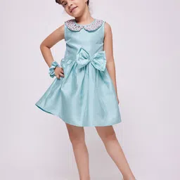 frangipani Girls Peter Pan Collar Fit & Flare Dress-image-83