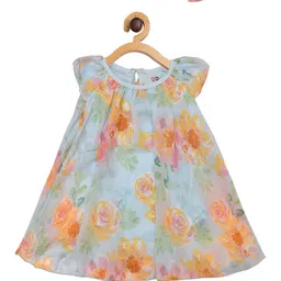 Creative Kids Girls Green Floral A-Line Dress-image-76