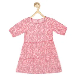 Peter England Girls Pink Floral A-Line Dress-image-44