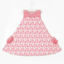 STORY TAILOR Girls Peach-Coloured Floral A-Line Dress-image-99