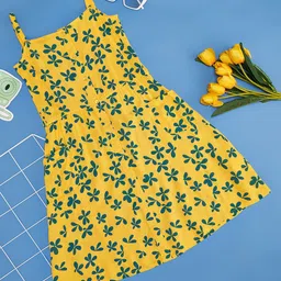 YU by Pantaloons Girls Floral Printed Shoulder Straps A-Line Dress-picture-13