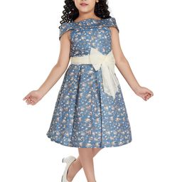 Peppermint Girls Floral Printed Bow Detail Fit & Flare Dress-image-67