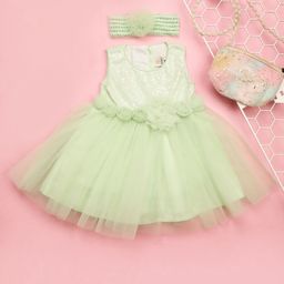 V-Mart Girls Embellished Sleeveless Fit & Flare Dress-image-37