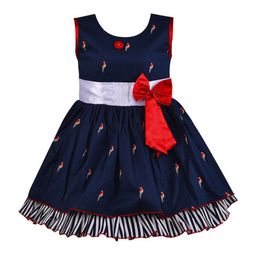 Wish Karo Girls Conversational Printed Sleeveless Bow Fit & Flare Cotton Dress-picture-46