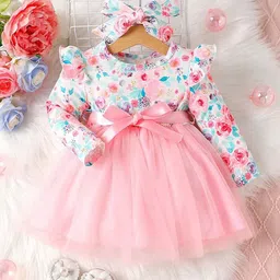 BAESD Floral Net Fit & Flare Dress-image-95