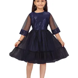 BAESD Girls Embellished Sequinned Net Fit & Flare Dress-picture-16