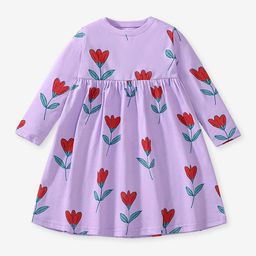 LULU & SKY Girls Print Empire Cotton Dress-image-100