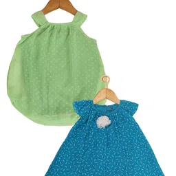 Creative Kids Infants Pack Of 2 Geometric Printed A-Line Dresses-picture-55