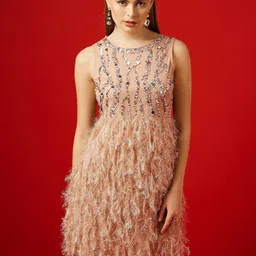 STREET 9 Embellished Sleeveless Net A-Line Dress-image-96