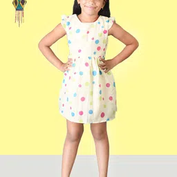 Kids On Board Girls Polka Dots Print Cotton Fit & Flare Dress-image-31