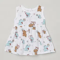 The Boo Boo Club Infant Girls Printed Sustainable Organic Cotton Fit & Flare Dress-image-93