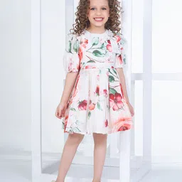 Peppermint Girls Floral Printed Flared Fit & Flare Dress-image-17