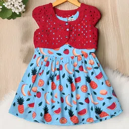 Bella Moda Girls Floral Printed Fit & Flare Dress-52