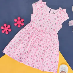 YU by Pantaloons Girls Floral Printed Cap Sleeves Cotton Fit & Flare Dress-image-81